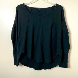 Lucky Brand Boho Thermal Shirt | Size Large | Black